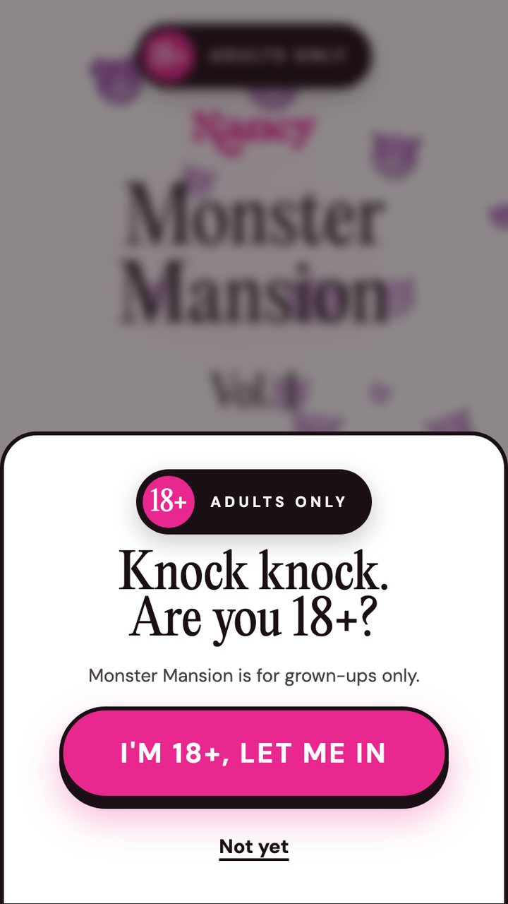 Knock knock. Are you 18+?
